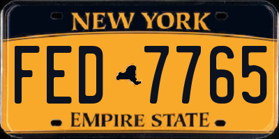NY license plate FED7765