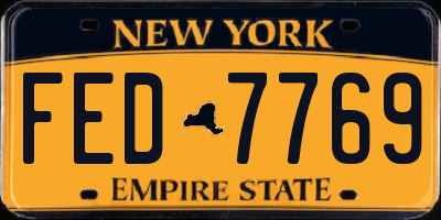 NY license plate FED7769