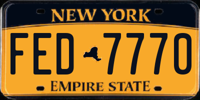 NY license plate FED7770