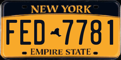 NY license plate FED7781