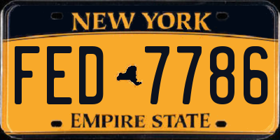 NY license plate FED7786