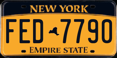 NY license plate FED7790