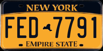 NY license plate FED7791