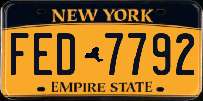 NY license plate FED7792
