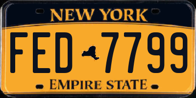 NY license plate FED7799