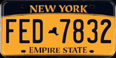 NY license plate FED7832