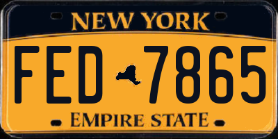 NY license plate FED7865