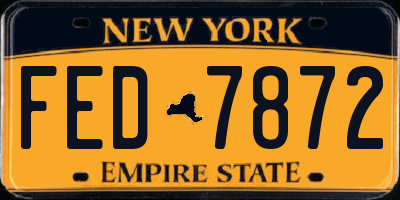 NY license plate FED7872