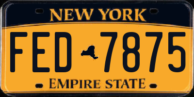 NY license plate FED7875