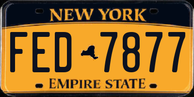 NY license plate FED7877