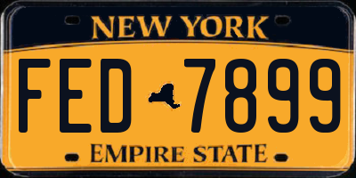 NY license plate FED7899
