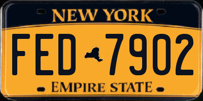 NY license plate FED7902