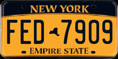 NY license plate FED7909