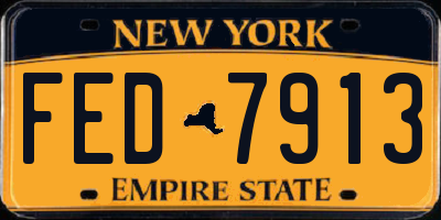 NY license plate FED7913