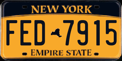 NY license plate FED7915