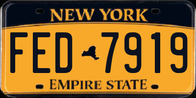 NY license plate FED7919