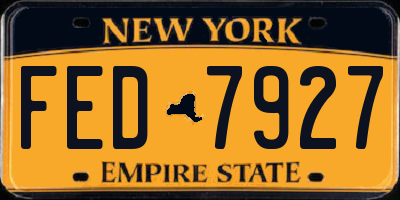 NY license plate FED7927