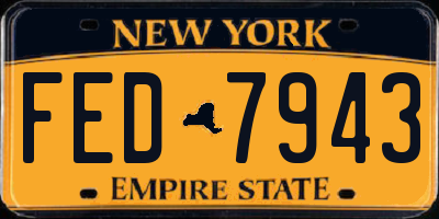 NY license plate FED7943