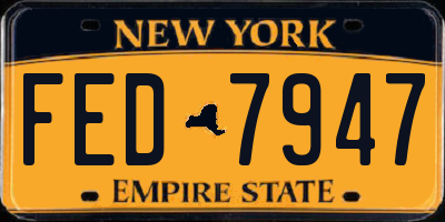 NY license plate FED7947