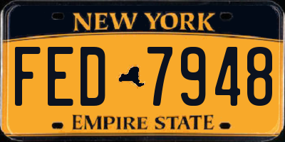 NY license plate FED7948