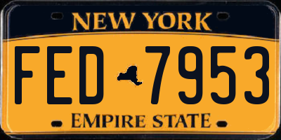 NY license plate FED7953