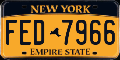 NY license plate FED7966