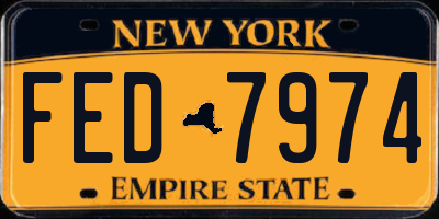 NY license plate FED7974