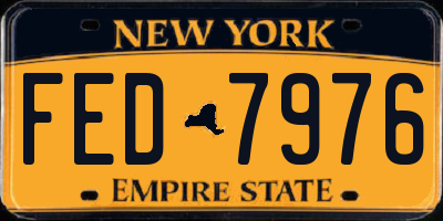NY license plate FED7976