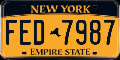 NY license plate FED7987