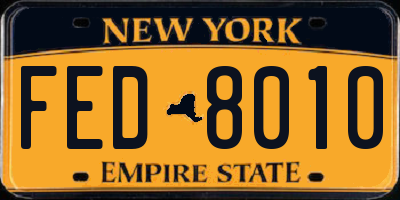 NY license plate FED8010