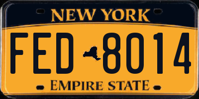 NY license plate FED8014