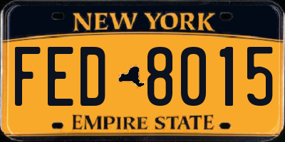 NY license plate FED8015