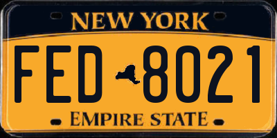 NY license plate FED8021