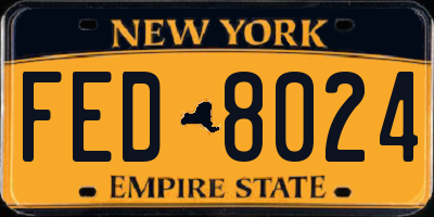 NY license plate FED8024