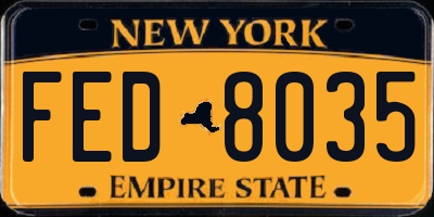 NY license plate FED8035