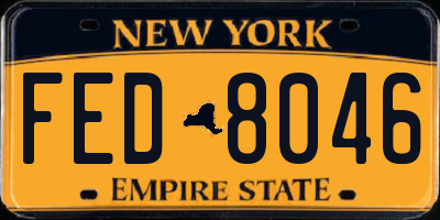 NY license plate FED8046