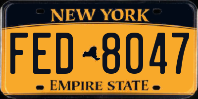 NY license plate FED8047