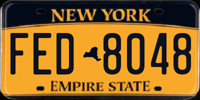 NY license plate FED8048