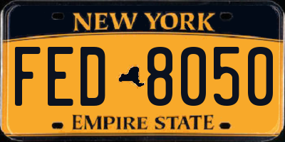 NY license plate FED8050