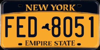 NY license plate FED8051