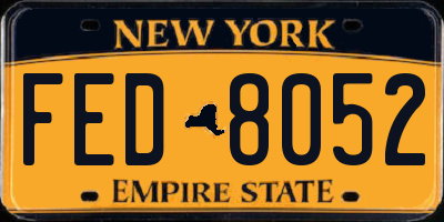 NY license plate FED8052