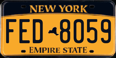 NY license plate FED8059