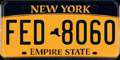 NY license plate FED8060