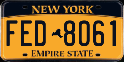 NY license plate FED8061