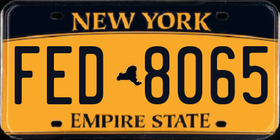 NY license plate FED8065
