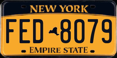 NY license plate FED8079