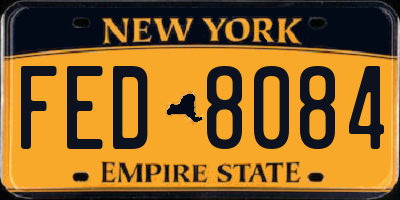 NY license plate FED8084