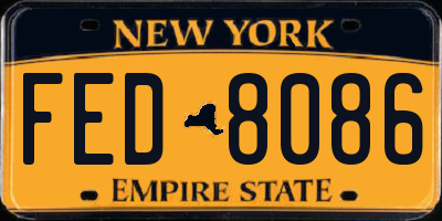 NY license plate FED8086
