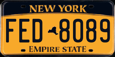 NY license plate FED8089