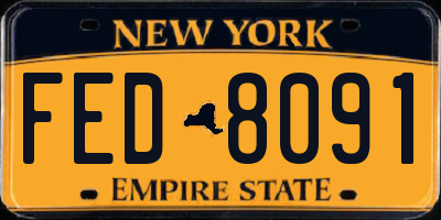 NY license plate FED8091